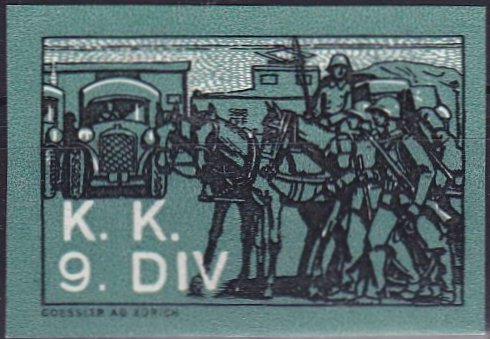 Schweiz Suisse Switzerland Soldatenmarken Eisenbahn Soldier Stamps Kommandost�be K.K.9 DIV Railway